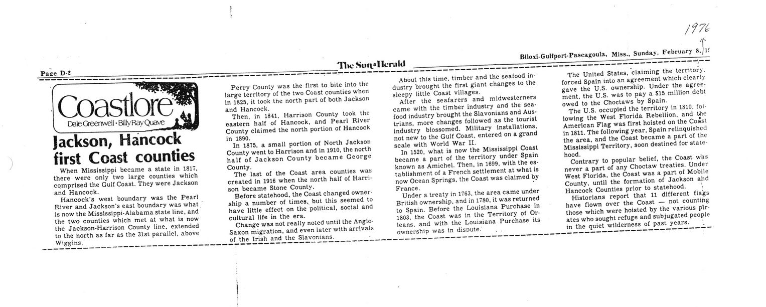 Vertical Files Hancock County Newspaperclipping1976 Hancock